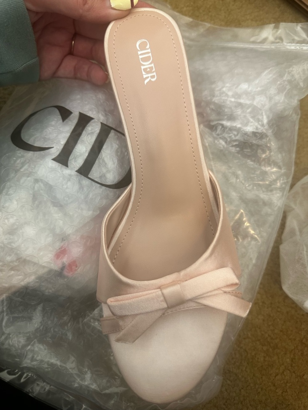 Cider Blush Pink Bow Slip-On Mule
